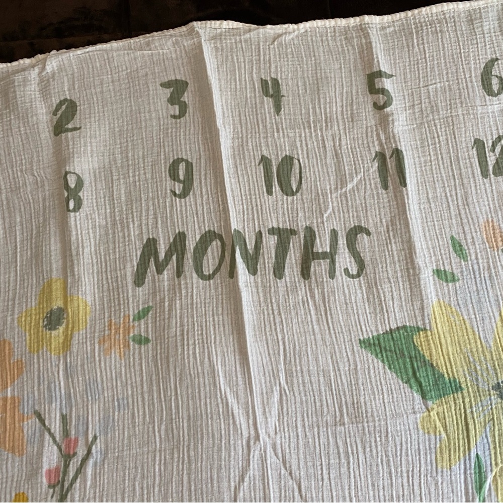 Floral Baby Milestone Blanket